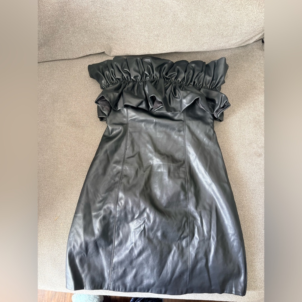 DO+BE Black Leather mini dress